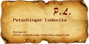 Petschinger Ludovika névjegykártya